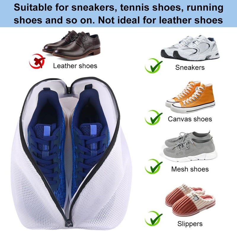 Vivifying Shoe Washing Machine Bag, Set of 2 Durable Mesh Laundry Bag with Zipper for Sneakers, Running Shoes, Sock, Bras and Toys - Image 4